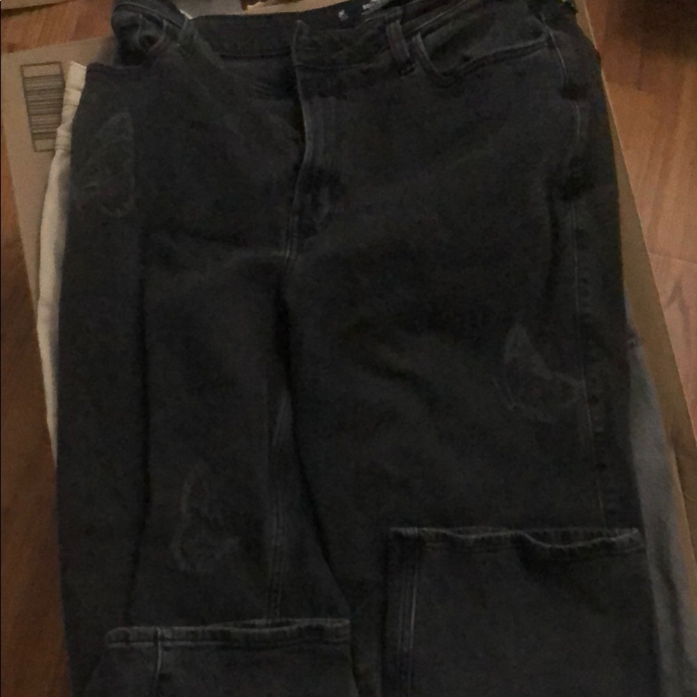 Hollister Black butterfly print dad Jeans